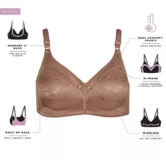 Bali White Double Support Full Figure Bra #3372 - Picture 2 of 8